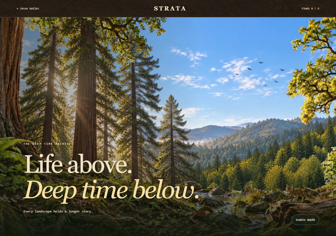 STRATA’s layered landscape and interactive journey through deep time